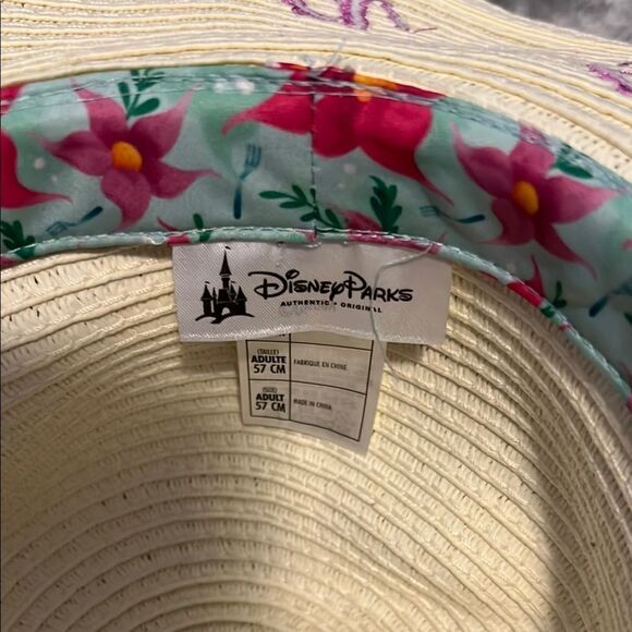 Cream Sun Hat with Pink and Purple Accents - Picture 3 of 10